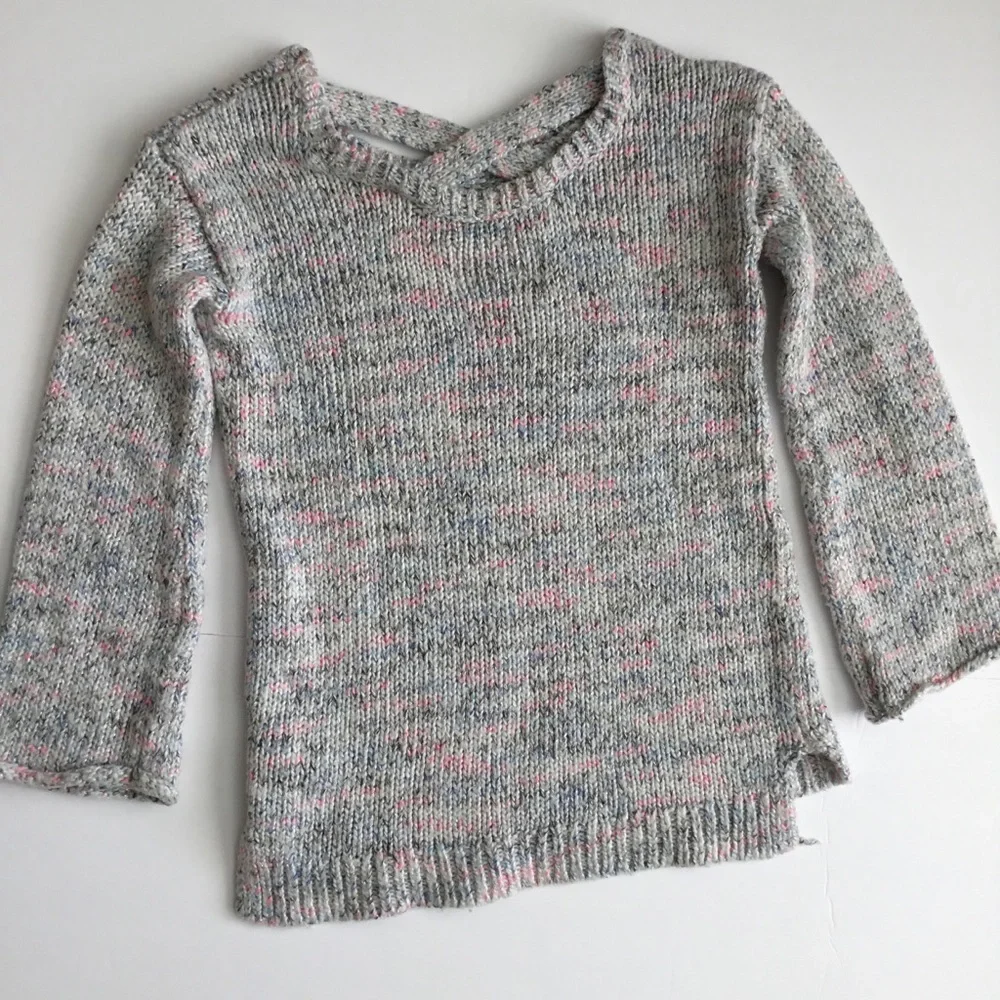 Justice Girls Sweater “Be Unique” Gray Pink Size 6